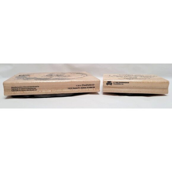 Lot of 4 Christmas Rubber Stamps Christmas Cottage Wish Hearts Santa Memories - Picture 4 of 8